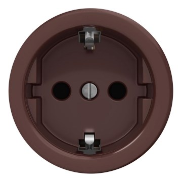 Kliklap - Enchufe doméstico retro SCHUKO 230V/16A sin marco, marrón