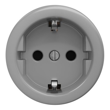 Kliklap - Enchufe doméstico retro SCHUKO sin marco 230V/16A, gris