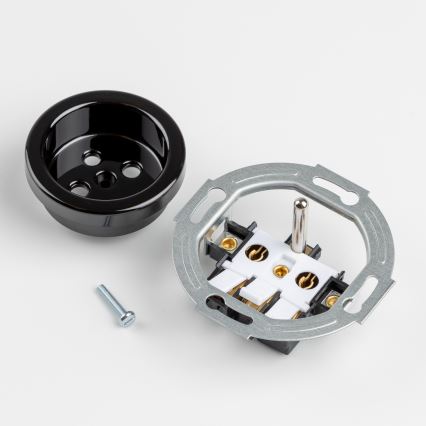 Kliklap - Enchufe doméstico retro sin marco 230V negro