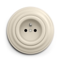 Kliklap - Enchufe retro con marco para uso doméstico, 230 V, beige