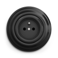 Kliklap - Enchufe retro doméstico con marco, 230 V, negro