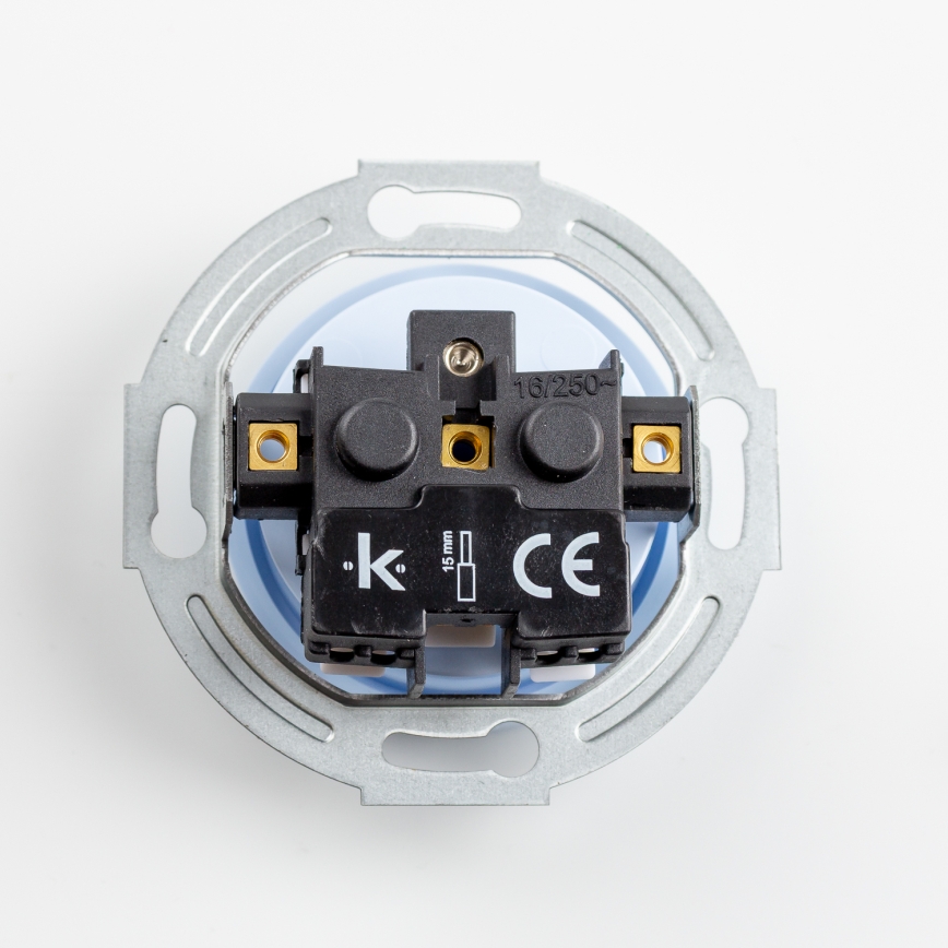 Kliklap - Enchufe retro doméstico con marco 230V azul