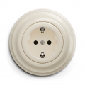 Kliklap - Enchufe retro doméstico con marco SCHUKO 230V/16A beige