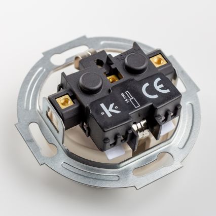 Kliklap - Enchufe retro doméstico con marco SCHUKO 230V/16A beige