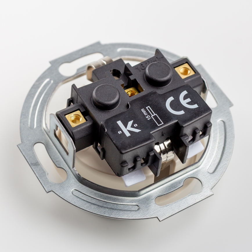 Kliklap - Enchufe retro doméstico con marco SCHUKO 230V/16A beige