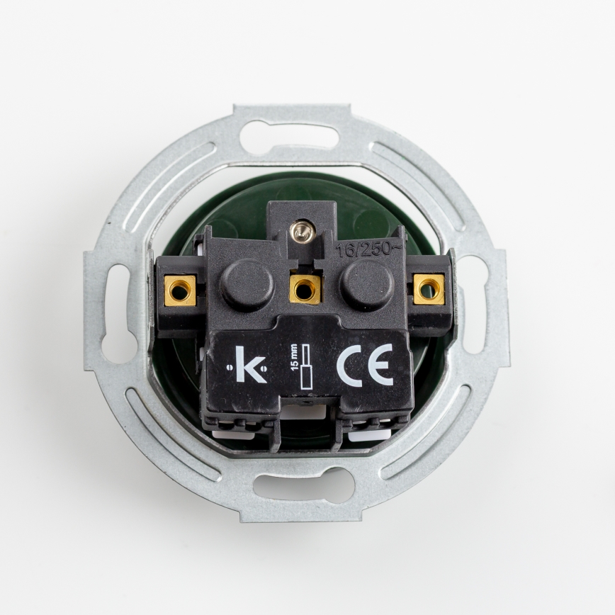 Kliklap - Enchufe retro doméstico sin embellecedor 230V verde