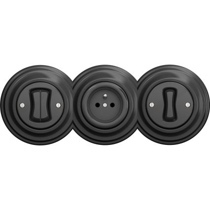 Kliklap - Enchufe retro doméstico sin marco 230 V antracita