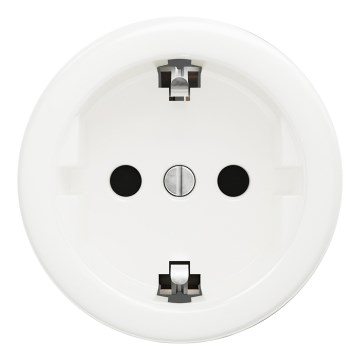 Kliklap - Enchufe retro doméstico sin marco SCHUKO 230V/16A blanco nieve