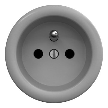 Kliklap - Enchufe retro para hogar sin marco 230 V, gris