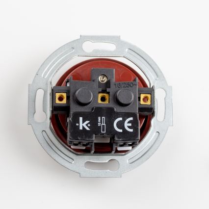 Kliklap - Enchufe retro para uso doméstico con marco, 230 V, marrón