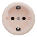 Kliklap - Enchufe retro para uso doméstico sin marco SCHUKO 230V/16A color rosa vintage