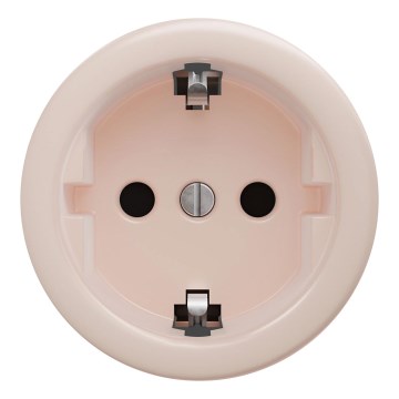 Kliklap - Enchufe retro para uso doméstico sin marco SCHUKO 230V/16A color rosa vintage