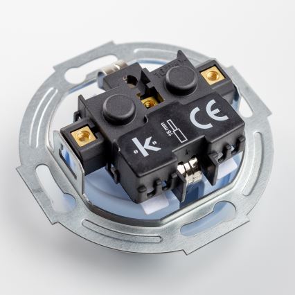 Kliklap - Enchufe triple retro para hogar con marco SCHUKO 230V, azul