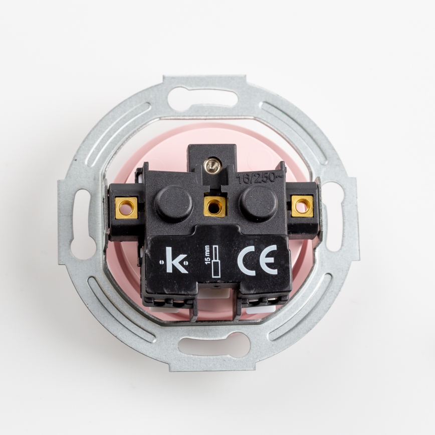 Kliklap - Enchufe triple retro para uso doméstico con marco, 230V, rosa vintage