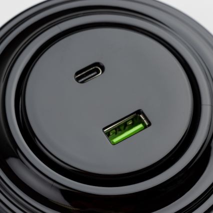 Kliklap - Enchufe USB retro A+C con marco negro