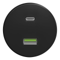 Kliklap - Enchufe USB vintage A+C sin marco negro