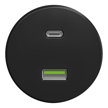 Kliklap - Enchufe USB vintage A+C sin marco negro