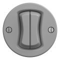 Kliklap - Interruptor de escalera doble vintage sin marco n.º 6+6 gris