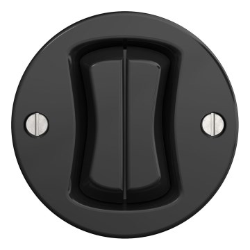 Kliklap - Interruptor de escalera doble vintage sin marco n.º 6+6 negro