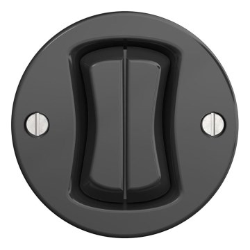 Kliklap - Interruptor de escalera doble vintage sin marco no. 6+6 antracita