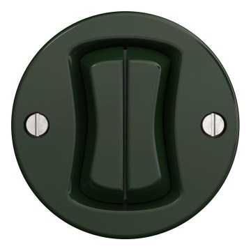 Kliklap - Interruptor doble retro sin marco, verde