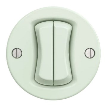 Kliklap - Interruptor retro doble para escalera sin marco, n.º 6+6, verde menta