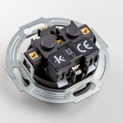 Kliklap - Interruptor retro unipolar n.º 1 y toma SCHUKO 230 V con marco negro