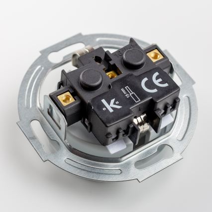Kliklap - Interruptor unipolar retro n.º 1 y enchufe SCHUKO 230 V con marco gris