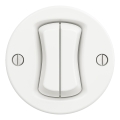 Kliklap - Retro conmutador doble para escalera sin marco n.º 6+6 blanco nieve