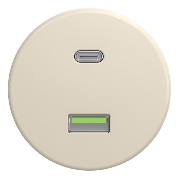 Kliklap - Retro enchufe USB A+C sin marco beige