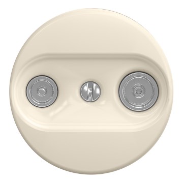 Kliklap - Retro toma mural TV+R (pasante) sin marco beige