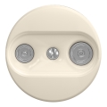 Kliklap - Roseta de antena retro TV+R (final) sin marco, beige