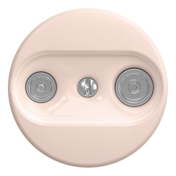 Kliklap - Toma coaxial retro TV+R (terminal) sin marco, rosa empolvado