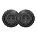 Kliklap - Toma de corriente doble de estilo retro para hogar con marco SCHUKO 230 V, antracita