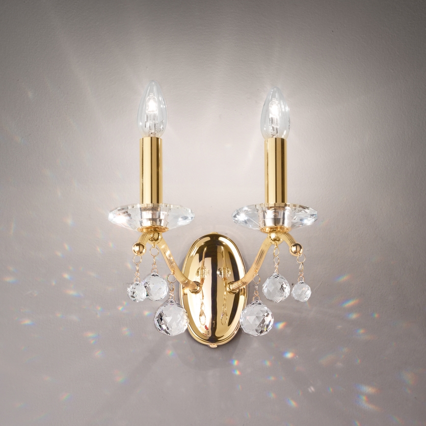 Kolarz 3234.62.3.KoT - Aplique de pared de cristal CARMEN 2xE14/60W/230V chapado en oro 24K