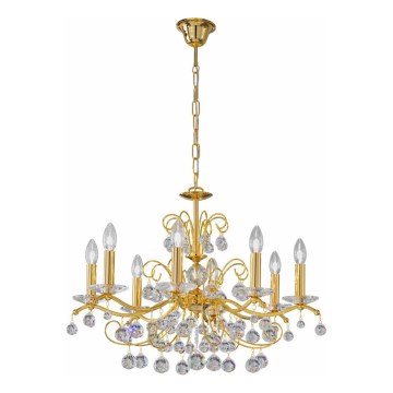 Kolarz 3234.88.3.KoT - Araña de cristal con cadena CARMEN, 8xE14/60W/230V, acabado en oro 24K