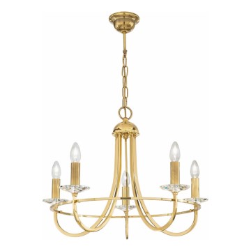 Kolarz 330.85.8C - Lámpara de araña de cristal en una cadena IMPERIAL 5xE14/60W/230V dorado