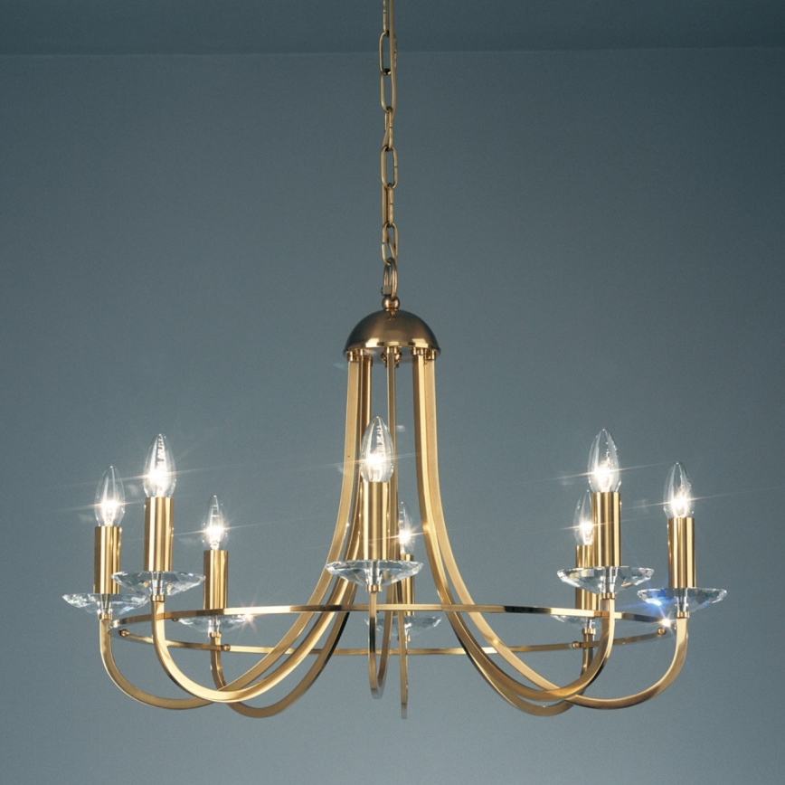 Kolarz 330.88.8C - Lámpara colgante de cristal IMPERIAL 8xE14/60W/230V dorado