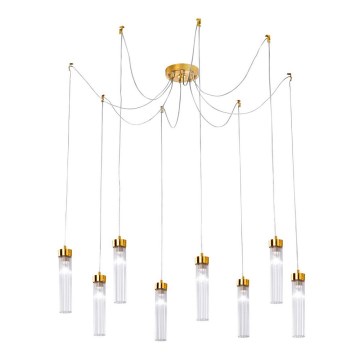 Kolarz 6009.30830 - Lámpara colgante RAGGIO 8xE14/25W/230V araña 24K dorado