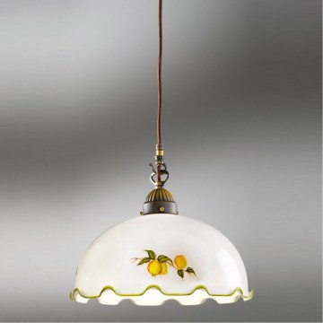 Kolarz 731.30.116 - Lámpara colgante con cable NONNA 1xE27/75W/230V Ø 20 cm color limón