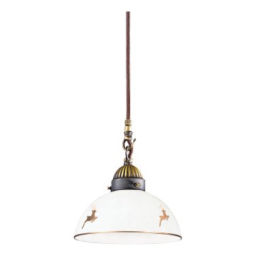 Kolarz 731.30.150 - Lámpara colgante con cable NONNA 1xE27/75W/230V Ø 20 cm, motivo ciervo en oro rosa