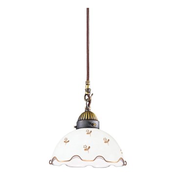 Kolarz 731.30.160 - Lámpara colgante con cable NONNA 1xE27/75W/230V, diámetro 20 cm, diseño floral, acabado en oro rosa