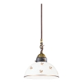 Kolarz 731.30.170 - Lámpara colgante con cable NONNA 1xE27/75W/230V Ø 20 cm motivo floral oro rosa