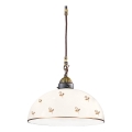 Kolarz 731.30.171 - Lámpara colgante con cable NONNA 1xE27/75W/230V Ø 30 cm con motivos florales en oro rosa