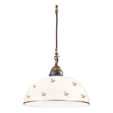Kolarz 731.30.171 - Lámpara colgante con cable NONNA 1xE27/75W/230V Ø 30 cm con motivos florales en oro rosa