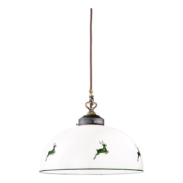 Kolarz 731.32.102 - Lámpara colgante NONNA 1xE27/75W/230V diá. 36 cm ciervo verde