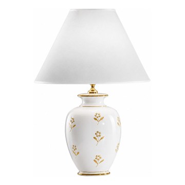 kolarz 731.70W.160 - Lámpara de mesa NONNA 1xE27/100W/230V con motivos florales blanco/dorado