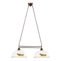 Kolarz 731.82.114 - Lámpara colgante con cable NONNA 2xE27/75W/230V vino/fresa