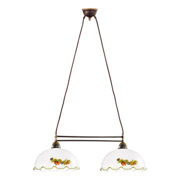 Kolarz 731.82.114 - Lámpara colgante con cable NONNA 2xE27/75W/230V vino/fresa