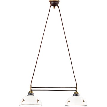 Kolarz 731.82.150 - Lámpara colgante con cable NONNA 2xE27/75W/230V, diseño de astas de ciervo en oro rosa